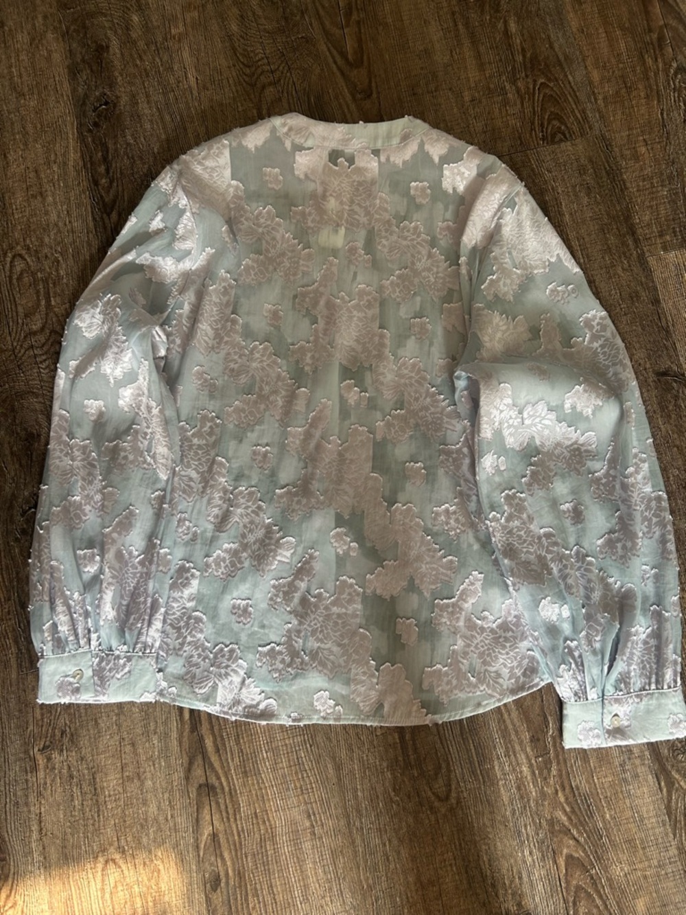 glam Mint and Lavender Floral Jacquard Tunic - Picture 6 of 7